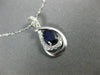 ESTATE .78CT DIAMOND & AAA SAPPHIRE 14K WHITE GOLD 3D OVAL INFINITY LOVE PENDANT