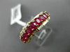 ESTATE WIDE 2.88CT BAGUETTE DIAMOND & AAA OVAL RUBY 18K YELLOW GOLD 3D WAVE RING