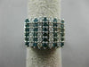 WIDE 1.45CT WHITE & BLUE DIAMOND 14KT WHITE GOLD 3D MULTI ROW ANNIVERSARY RING
