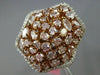 ESTATE EXTRA LARGE GIA 3.31CT DIAMONDS 18KT TWO TONE GOLD STAR CLUSTER LOVE RING