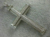 ESTATE EXTRA LARGE 1.49CT DIAMOND 18KT WHITE GOLD 3D PAVE CROSS FLOATING PENDANT