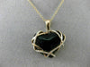 ESTATE .35CT DIAMOND & ONYX 14KT ROSE GOLD 3D HANDCRAFTED HEART FLOATING PENDANT