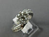 ESTATE .50CT DIAMOND 18K WHITE GOLD 2 ROW WAVE SEMI MOUNT ENGAGEMENT RING #23371