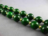 ESTATE LONG AAA GREEN SERPENTINE 14KT YELLOW GOLD 3D BEADED FUN NECKLACE #26463