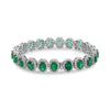 ESTATE 19.35CT DIAMOND & AAA EMERALD 18KT WHITE GOLD 3D ETERNITY TENNIS BRACELET