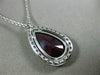ESTATE 5.48CT DIAMOND & AAA RUBY 18KT WHITE GOLD CLASSIC TEAR DROP HALO PENDANT