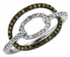 .42CT WHITE & CHOCOLATE FANCY DIAMOND 14KT WHITE GOLD DOUBLE HALO OVAL LOVE RING