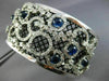 EXTRA LARGE 12.3CT DIAMOND & AAA SAPPHIRE 14K BLACK & WHITE GOLD BANGLE BRACELET