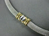 ESTATE WIDE & LONG 14KT WHITE & YELLOW GOLD MESH SCREW NECKLACE UNIQUE! #22677