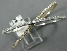 ESTATE .61CT DIAMOND 14KT WHITE & ROSE GOLD 3D DOUBLE FINGER CRISS CROSS X RING