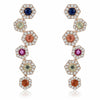 1.17CT DIAMOND & MULTI COLOR SAPPHIRE 14KT ROSE GOLD MULTI HEXAGON EARRINGS