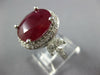 LARGE 12.15CT DIAMOND & AAA RUBY 14K WHITE GOLD OVAL ROUND & MARQUISE RING 26886