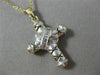 ESTATE .25CT BAGUETTE DIAMOND 14KT WHITE & YELLOW GOLD 3D CROSS PENDANT #11457
