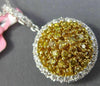 ESTATE LARGE 1.27CT WHITE & FANCY YELLOW DIAMOND 18K 2 TONE GOLD CLUSTER PENDANT