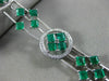 ESTATE WIDE 9.06CT DIAMOND & AAA EMERALD 18KT WHITE GOLD 3D HALO TENNIS BRACELET