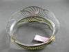 ESTATE WIDE .70CT DIAMOND 14KT WHITE & YELLOW GOLD 3D MULTI WAVE BANGLE BRACELET