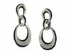 ESTATE 1.55CT WHITE & BLACK DIAMOND 14K WHITE GOLD 3D LOVE KNOT HANGING EARRINGS