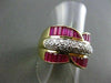 ESTATE WIDE 2.25CT DIAMOND & AAA RUBY 18KT 2 TONE BAGUETTE & ROUND RING  #22081