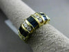 ESTATE WIDE 1.95CT DIAMOND & SAPPHIRE 14KT YELLOW GOLD 3D MULTI ROW WEDDING RING