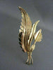 ESTATE LARGE HANDCRAFTED 18KT YELLOW GOLD 3 LEAF FILIGREE PIN BROOCH  #975