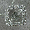 ESTATE .10CT DIAMOND 14KT WHITE GOLD 3D CLUSTER SQUARE DANCING DIAMOND PENDANT