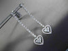 ESTATE LARGE 2.25CT DIAMOND 14KT WHITE GOLD 3D FILIGREE HEART HANGING EARRINGS