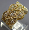 LARGE 1.49CT DIAMOND 14KT YELLOW GOLD 3 ROW FILIGREE MULTI LEAF ANNIVERSARY RING