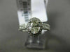 ESTATE 1.42CT ROUND & OVAL DIAMOND 14K WHITE GOLD 3D ENGAGEMENT WEDDING RING SET
