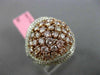 ESTATE LARGE 2.45CT PINK & WHITE DIAMOND 18KT 2 TONE GOLD MULTI SHAPE OVAL RING