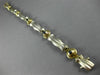 ESTATE WIDE & LONG 1.25CT SAPPHIRE 14K 2 TONE GOLD MATTE & SHINY BAMBOO BRACELET