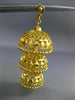ANTIQUE 22KT YELLOW GOLD HANDCRAFTED FILIGREE CHANDELIER HANGING EARRINGS #25283