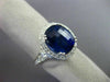 ESTATE LARGE 9.14CT DIAMOND & AAA SAPPHIRES 14KT WHITE GOLD OVAL ENGAGEMENT RING