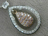 ESTATE .85CT WHITE & PINK DIAMOND 18KT WHITE & ROSE GOLD 3D TEAR DROP NECKLACE