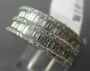 ESTATE WIDE 1.18CT BAGUETTE & ROUND DIAMOND 18KT WHITE GOLD 3D ANNIVERSARY RING