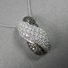 ESTATE 14KT WHITE 1.5CT X SHAPE BLACK & WHITE DIAMOND PENDANT