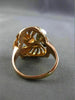 ANTIQUE .30CT OLD MINE DIAMOND & RUBY 14KT WHITE & ROSE GOLD FLOWER RING #21170