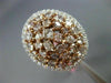 ESTATE EXTRA LARGE 4.23CT MULTI COLOR DIAMOND 18K WHITE & ROSE GOLD 3D OVAL RING