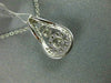 ESTATE .60CT DIAMOND 18KT WHITE GOLD 3D CLUSTER ROUND ETOILE TEAR DROP PENDANT