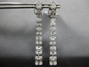 LARGE 3.27CT DIAMOND 18K WHITE GOLD ROUND & BAGUETTE GRADUATING HANGING EARRINGS