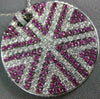 LARGE 3.71CT DIAMOND & AAA PINK SAPPHIRE 18KT WHITE GOLD ROUND STAR LOVE PENDANT
