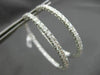 ESTATE LARGE 3.96CT DIAMOND 18K WHITE GOLD 3D CLASSIC DOUBLE SIDED HOOP EARRINGS