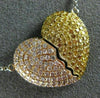 ESTATE 1.93CT PINK & FANCY YELLOW DIAMOND 18KT ROSE & YELLOW GOLD HEART NECKLACE