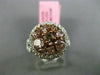 ESTATE GIA 1.86CT MULTI COLOR DIAMONDS 18K 2 TONE GOLD HEART & LOVE CLUSTER RING