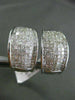ESTATE EXTRA LARGE 5.81CT DIAMOND PRINCESS 14KT WHITE GOLD 3D ELONGATED EARRINGS