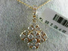 ESTATE LARGE 2.0CT ROUND DIAMOND 14K ROSE GOLD 3D SQUARE FLOWER FLOATING PENDANT