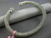 ESTATE 1.50CT DIAMOND 14KT WHITE GOLD 3D PAVE MESH LOVE FLEXIBLE BANGLE BRACELET