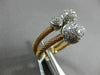 ESTATE LARGE 1.22CT ROUND DIAMOND 18KT 2 TONE GOLD 3D PAVE MULTI DOME MESH RING
