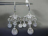 ESTATE LARGE 4.90CT DIAMOND 14KT WHITE GOLD 3D FLEUR DE LIS CHANDELIER EARRINGS