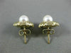 ESTATE AAA SOUTH SEA PEARL 14KT YELLOW GOLD 3D ROUND SQUARE STUD EARRINGS #26241