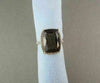 ESTATE WIDE 7.47CT AAA SMOKEY TOPAZ & DIAMOND 14KT WHITE & YELLOW GOLD RING
